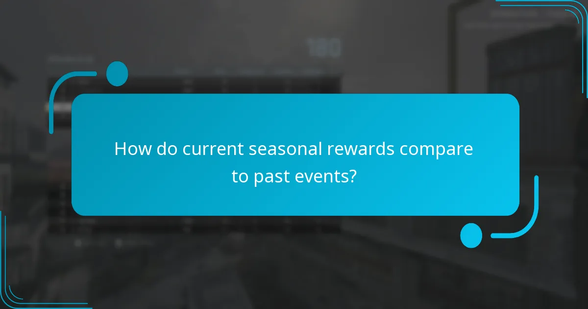 How do current seasonal rewards compare to past events?