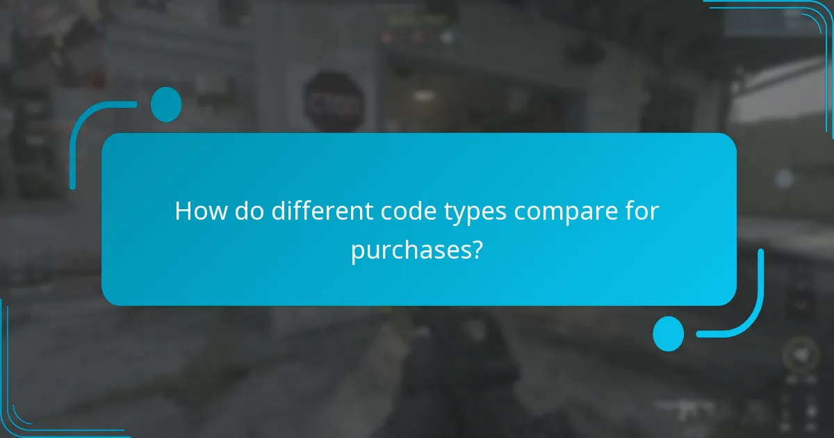 How do different code types compare for purchases?