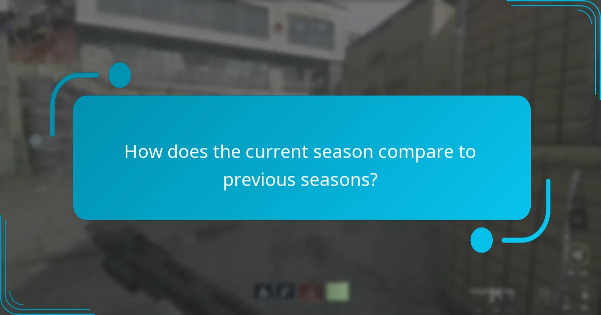 How does the current season compare to previous seasons?