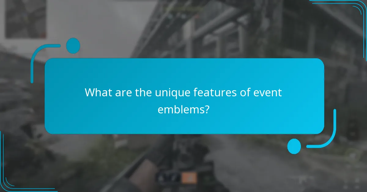 What are the unique features of event emblems?