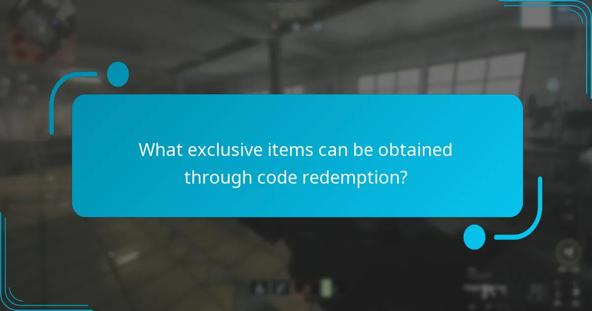What exclusive items can be obtained through code redemption?