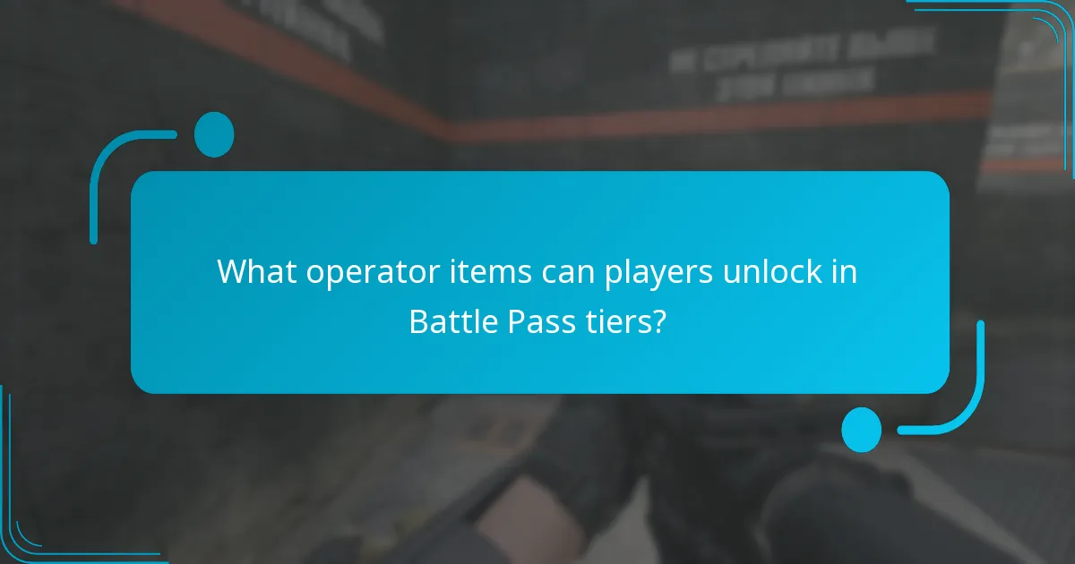 What operator items can players unlock in Battle Pass tiers?