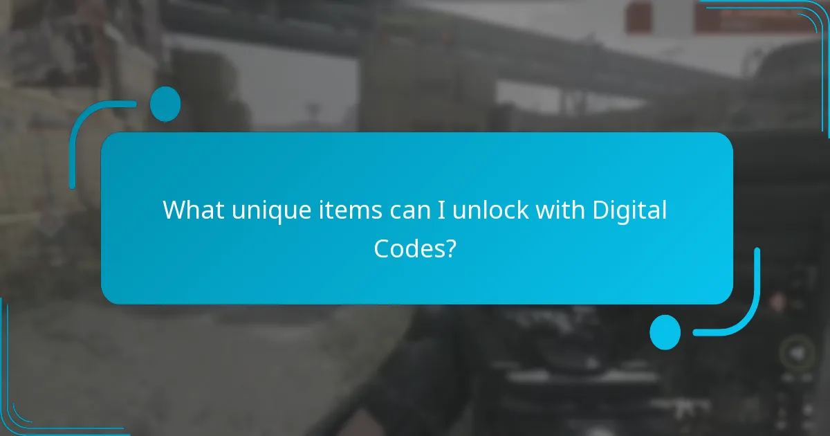 What unique items can I unlock with Digital Codes?