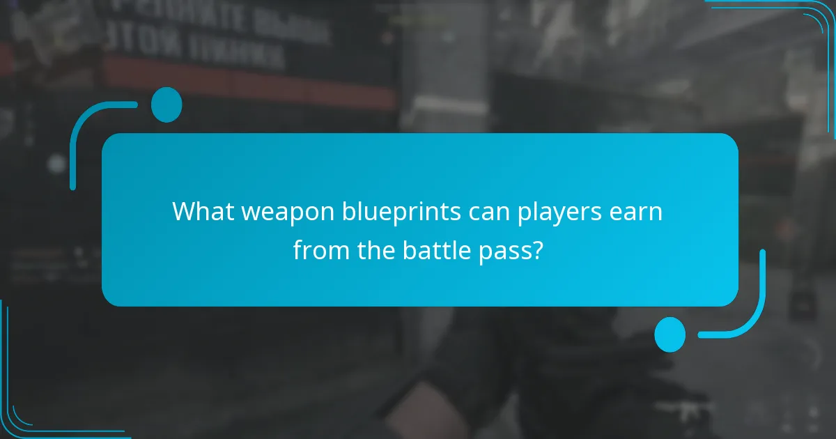 What weapon blueprints can players earn from the battle pass?